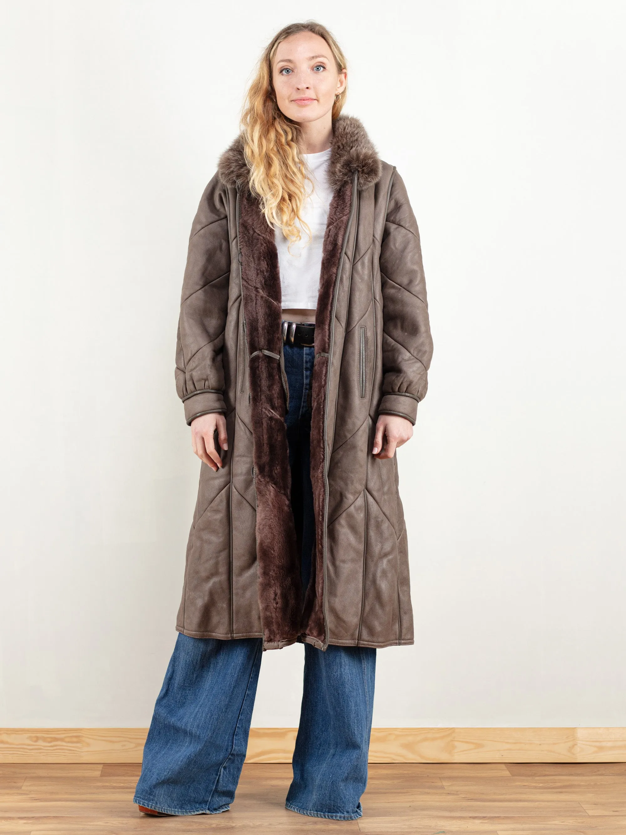 Vintage 70's Women Shearling Winter Coat