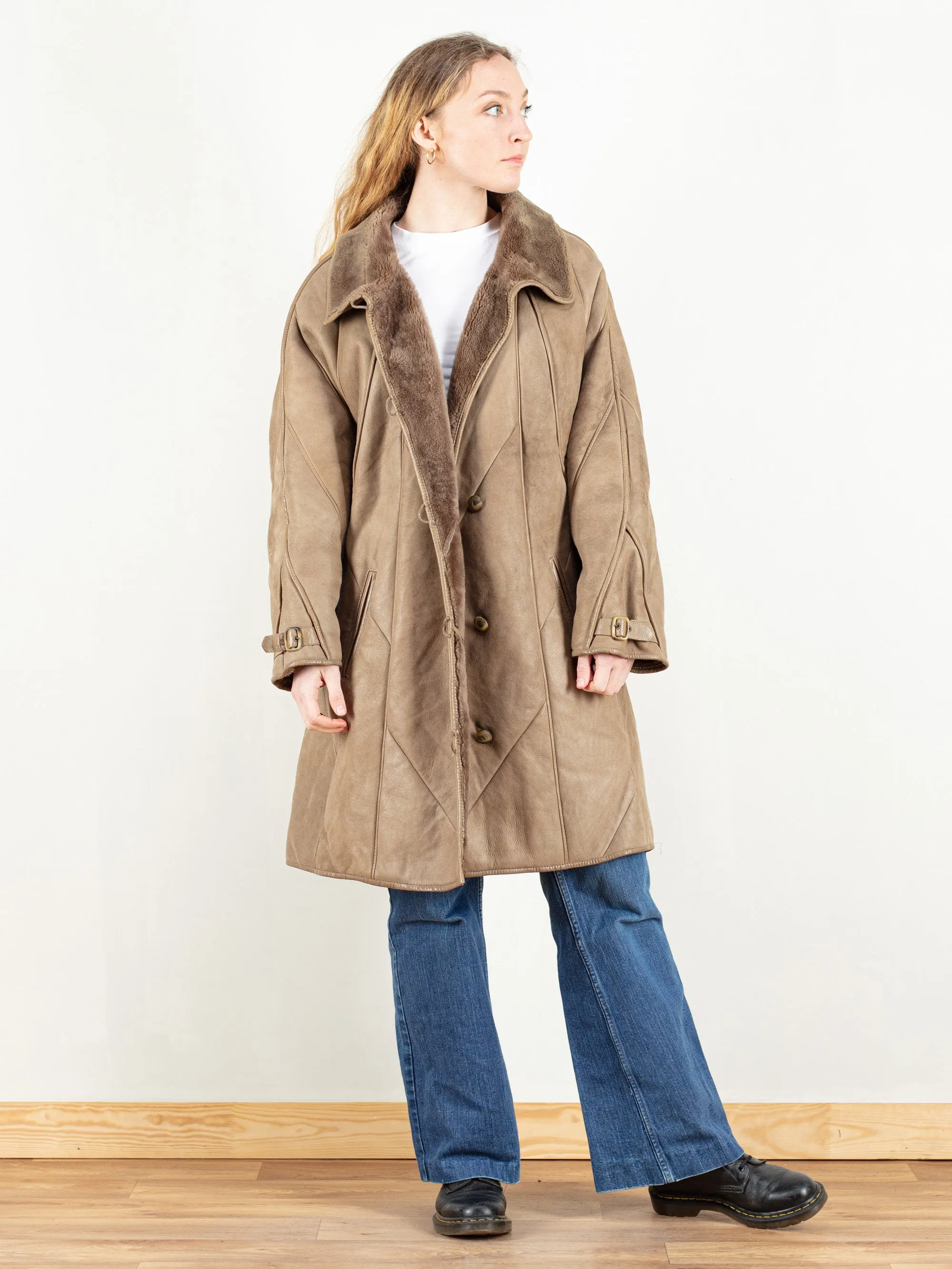 Vintage 70's Women Sheepskin Winter Coat