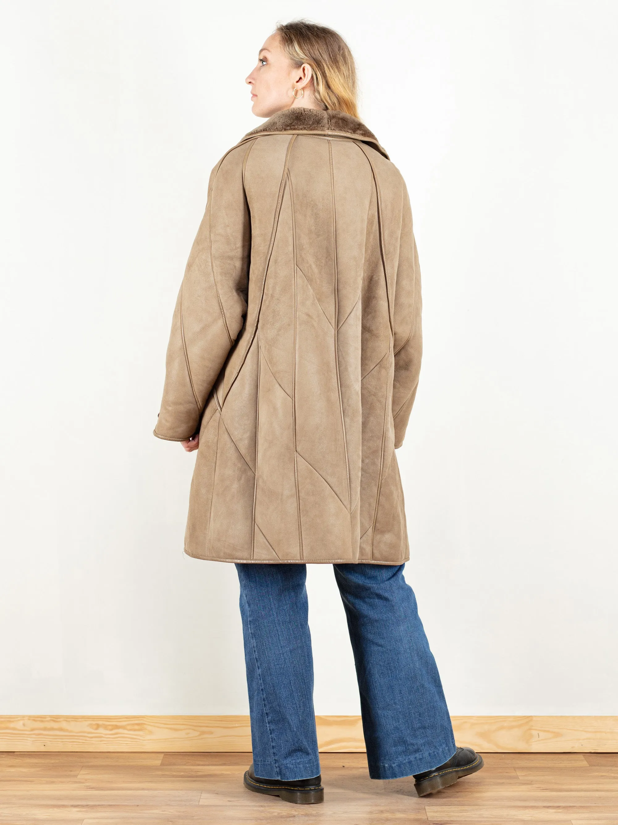 Vintage 70's Women Sheepskin Winter Coat