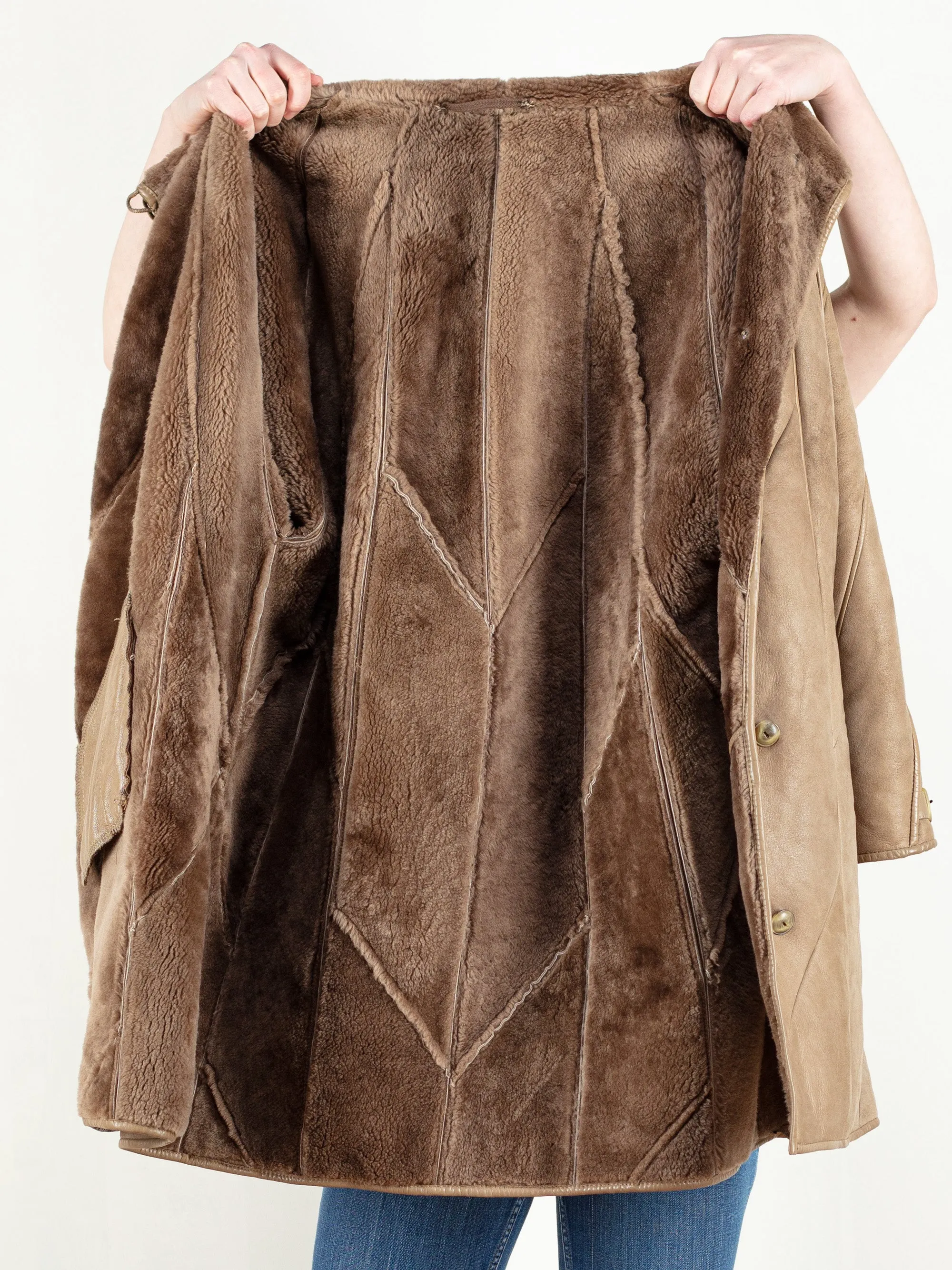 Vintage 70's Women Sheepskin Winter Coat