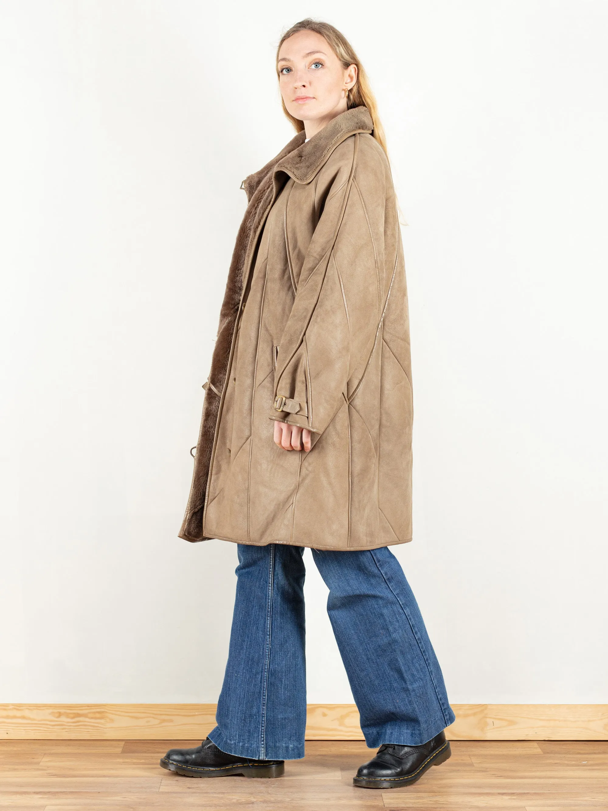 Vintage 70's Women Sheepskin Winter Coat