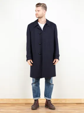 Vintage 80's Classic Wool Coat Blue