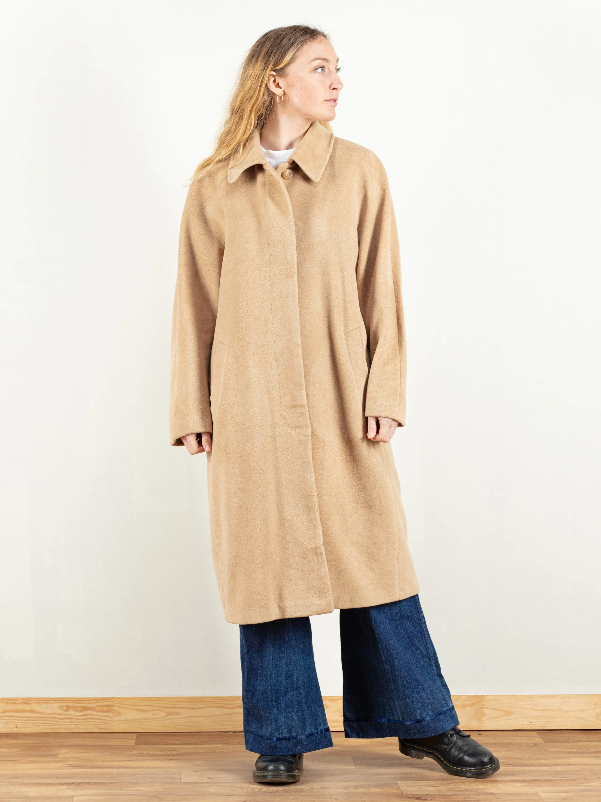 Vintage 80's Women Angora Wool Coat