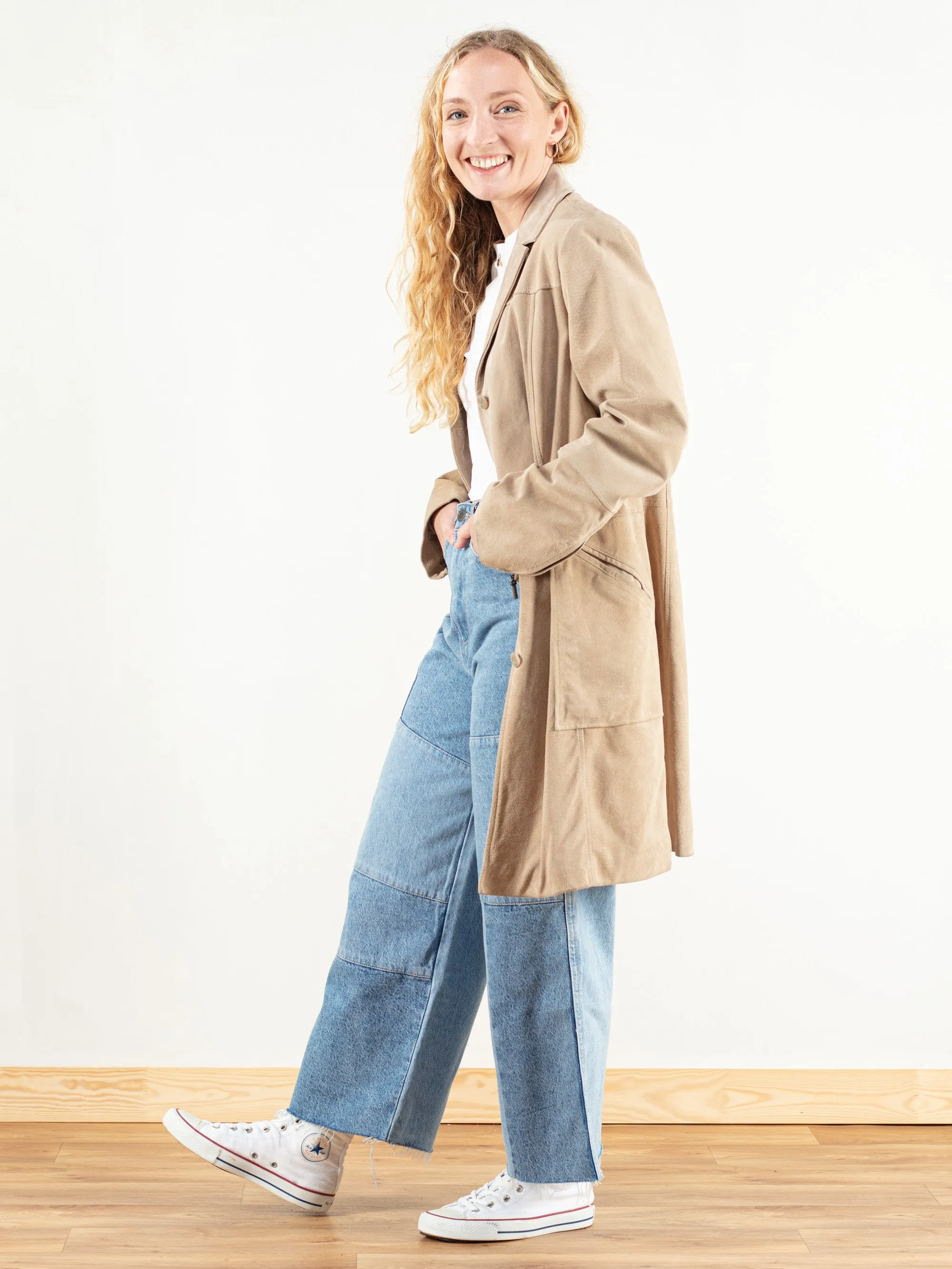 Vintage 80's Women Cowgirl Suede Coat