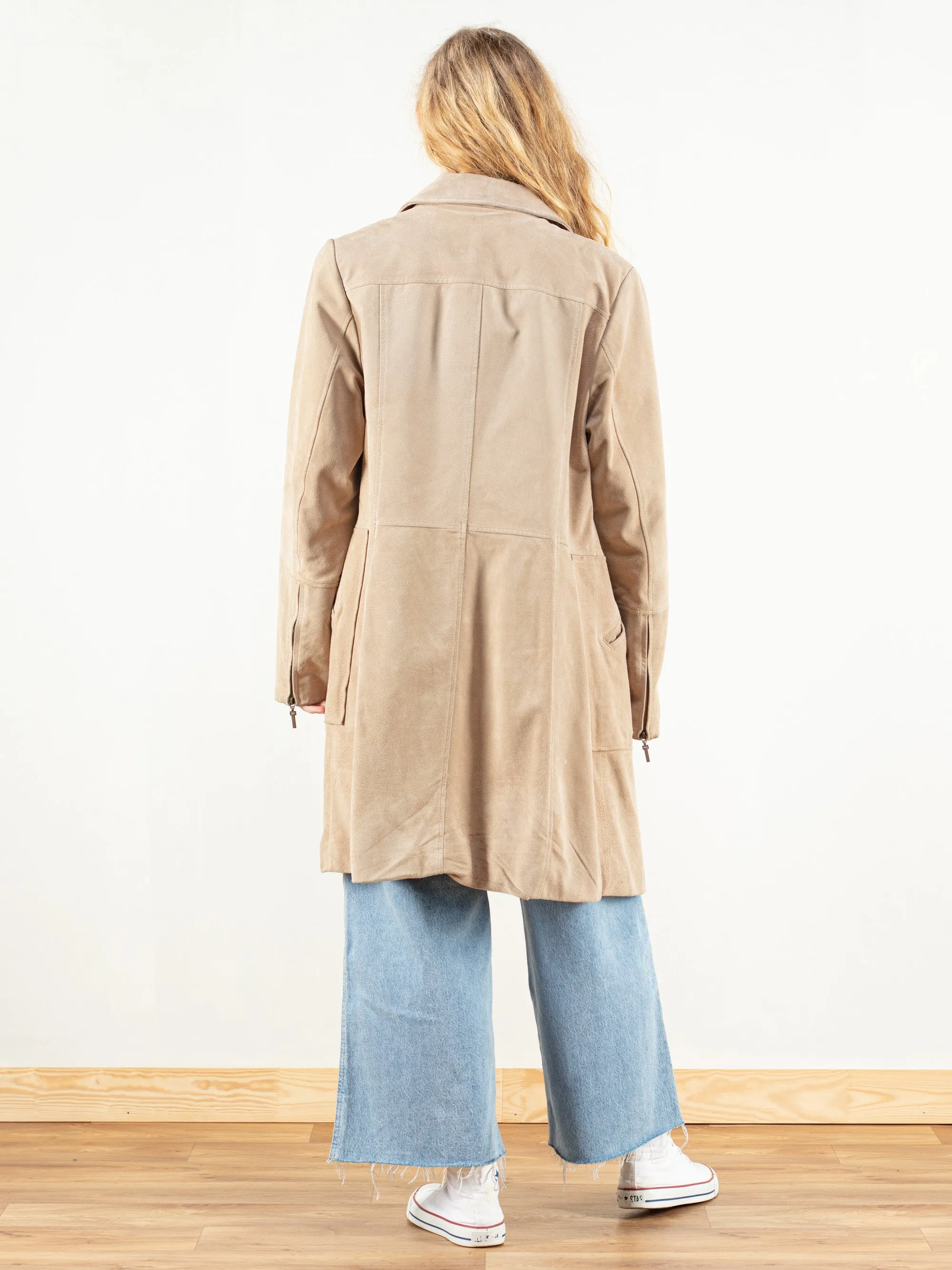 Vintage 80's Women Cowgirl Suede Coat