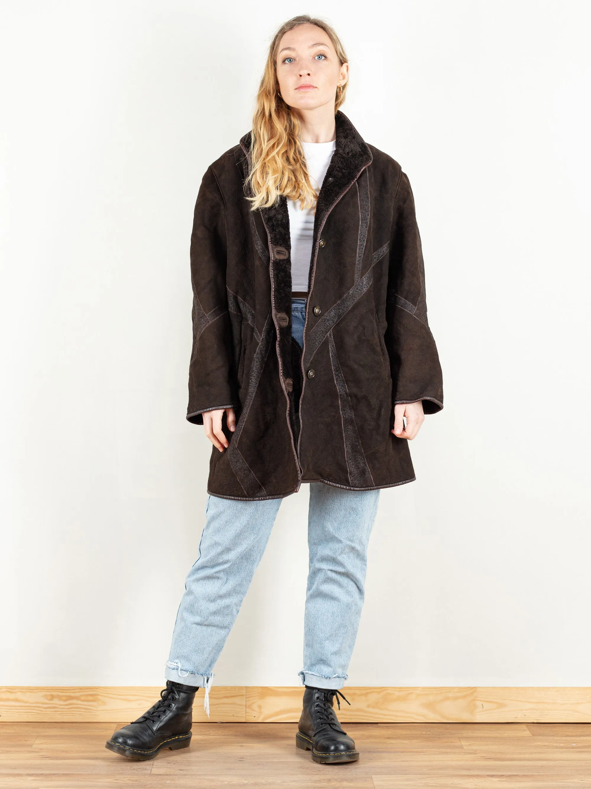 Vintage 80's Women Sheepskin Coat