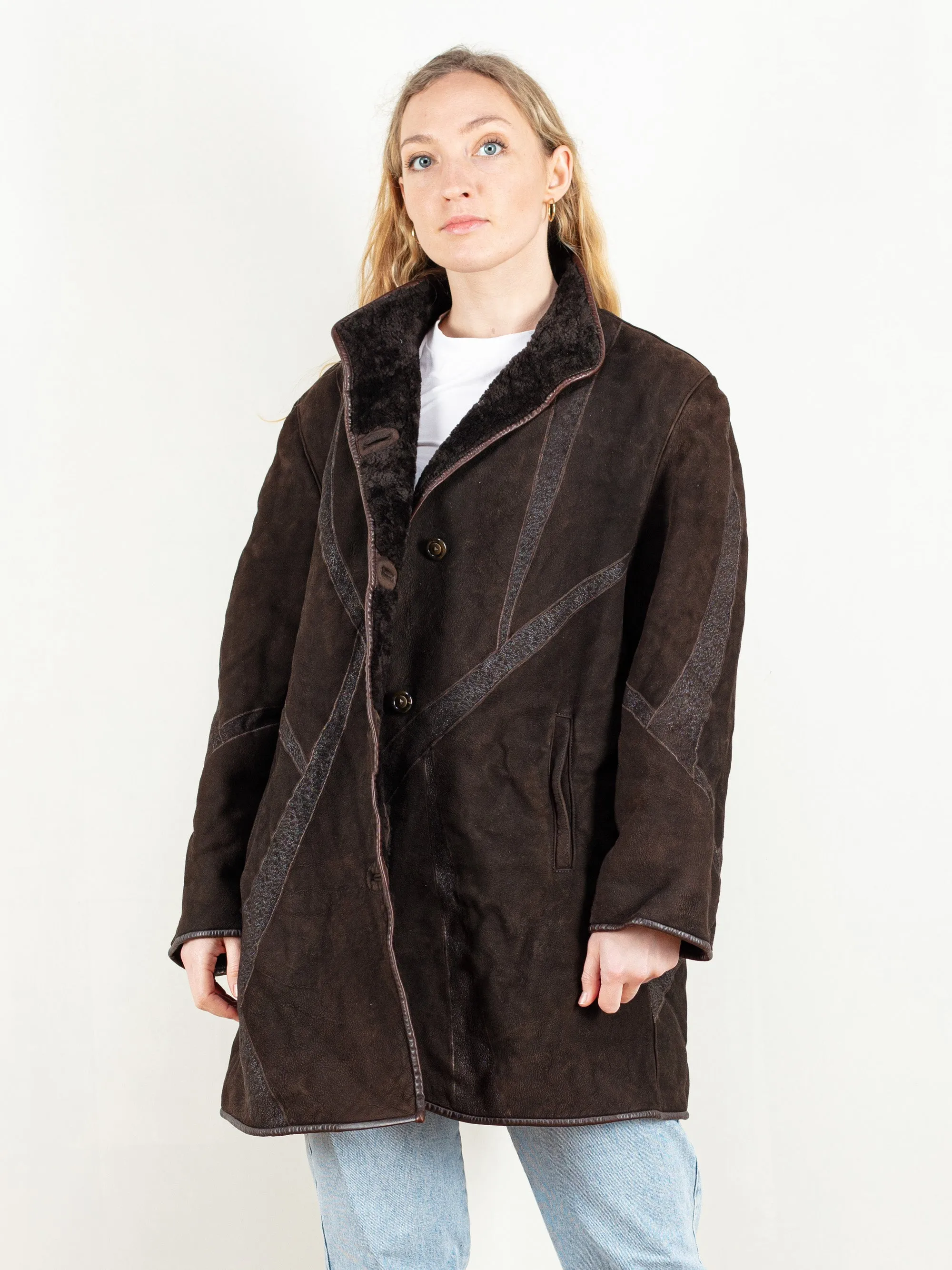 Vintage 80's Women Sheepskin Coat