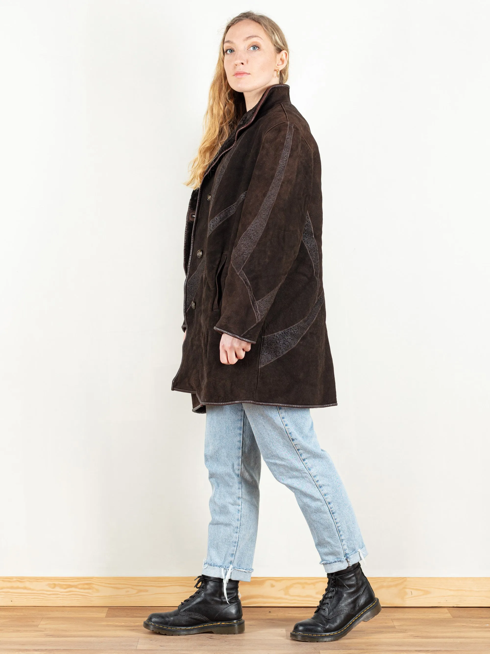 Vintage 80's Women Sheepskin Coat