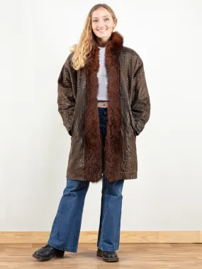 Vintage 80's Women Suede and Fur Coat