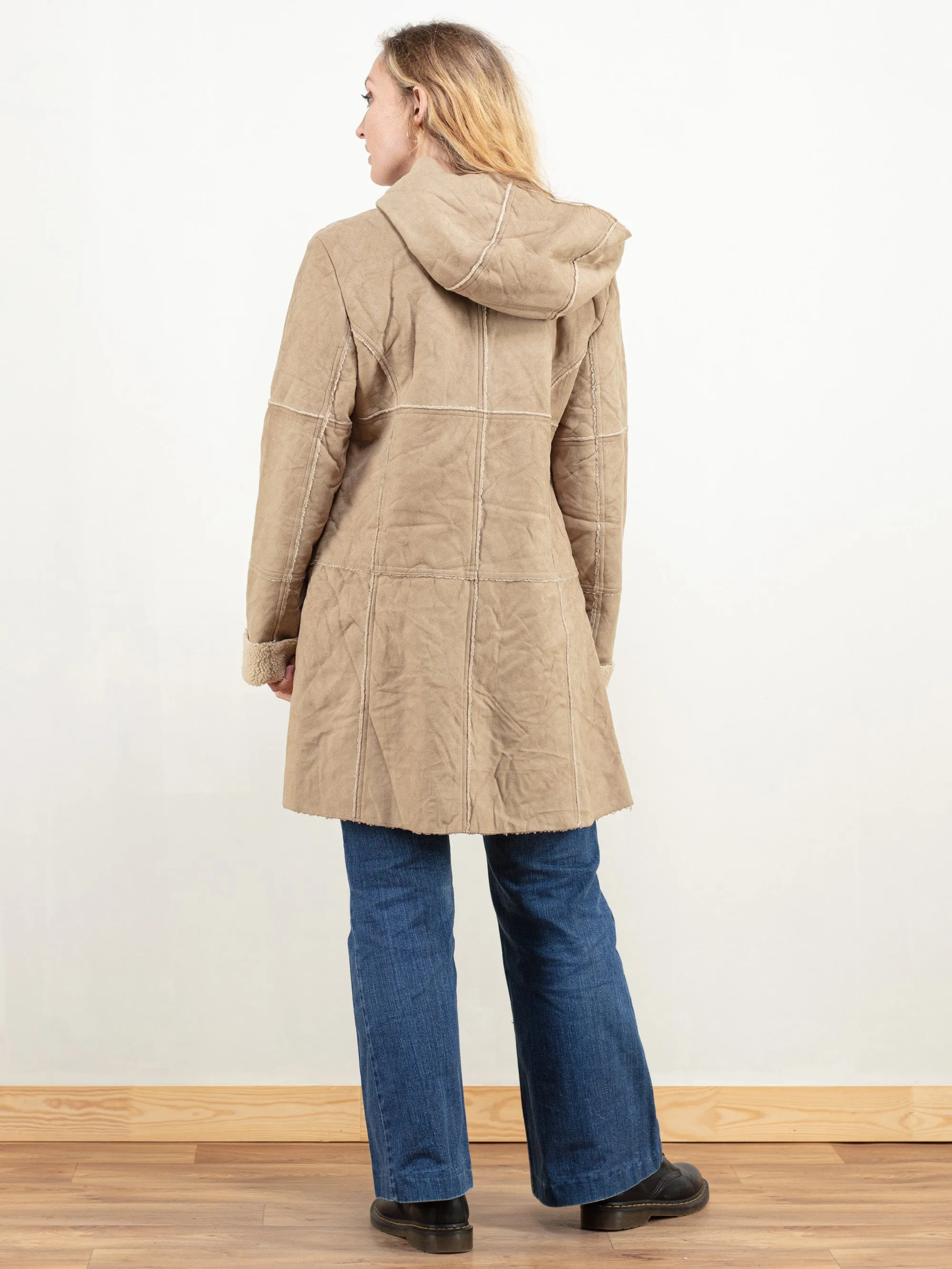 Vintage 90's Women Beige Sherpa Coat