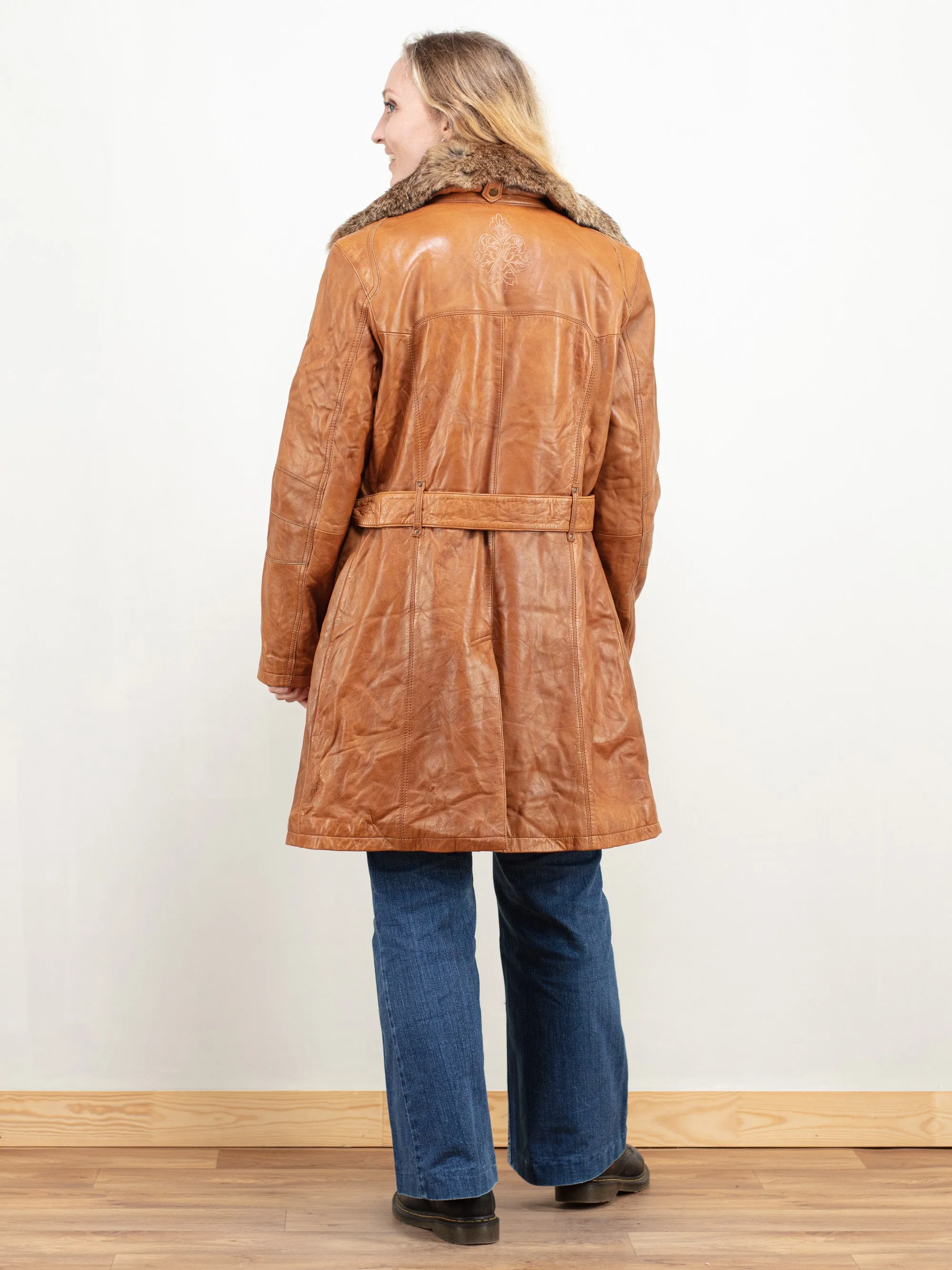 Vintage 90's Women Leather Coat