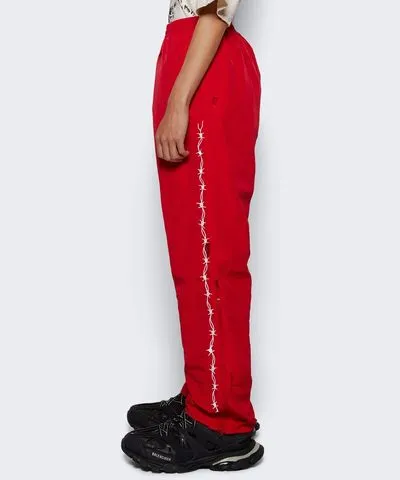 Warren Lotas Nylon Track Pants Red