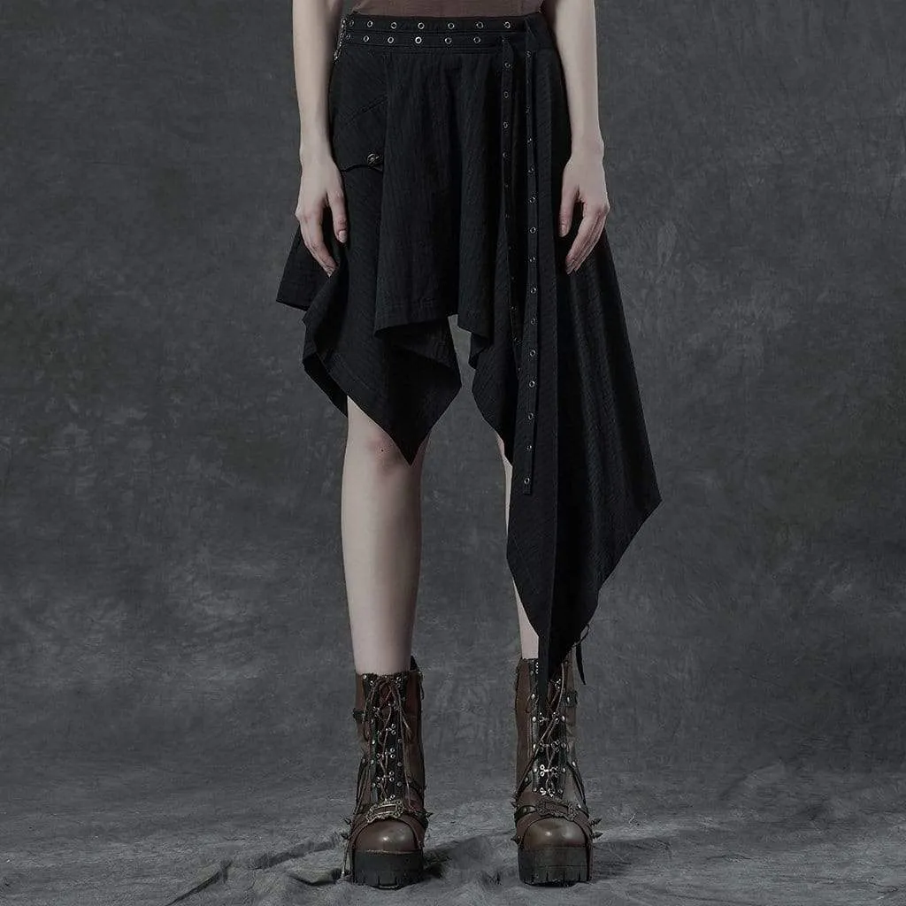 Women's Gothic Irregular Skirts With Belt