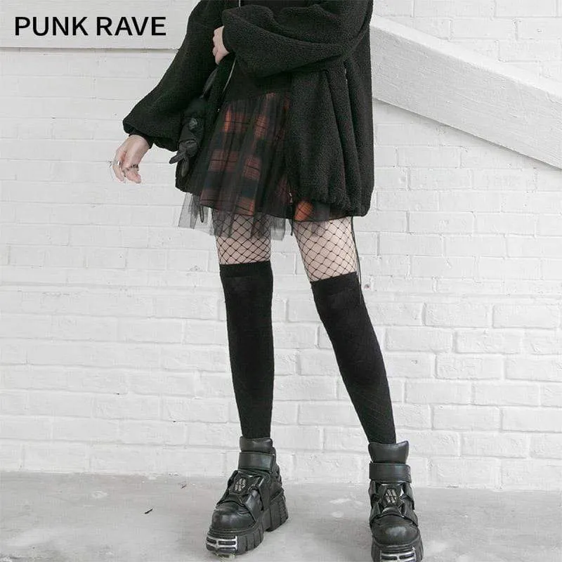 Women's Gothic Mess Overskirt Plaid Skirts