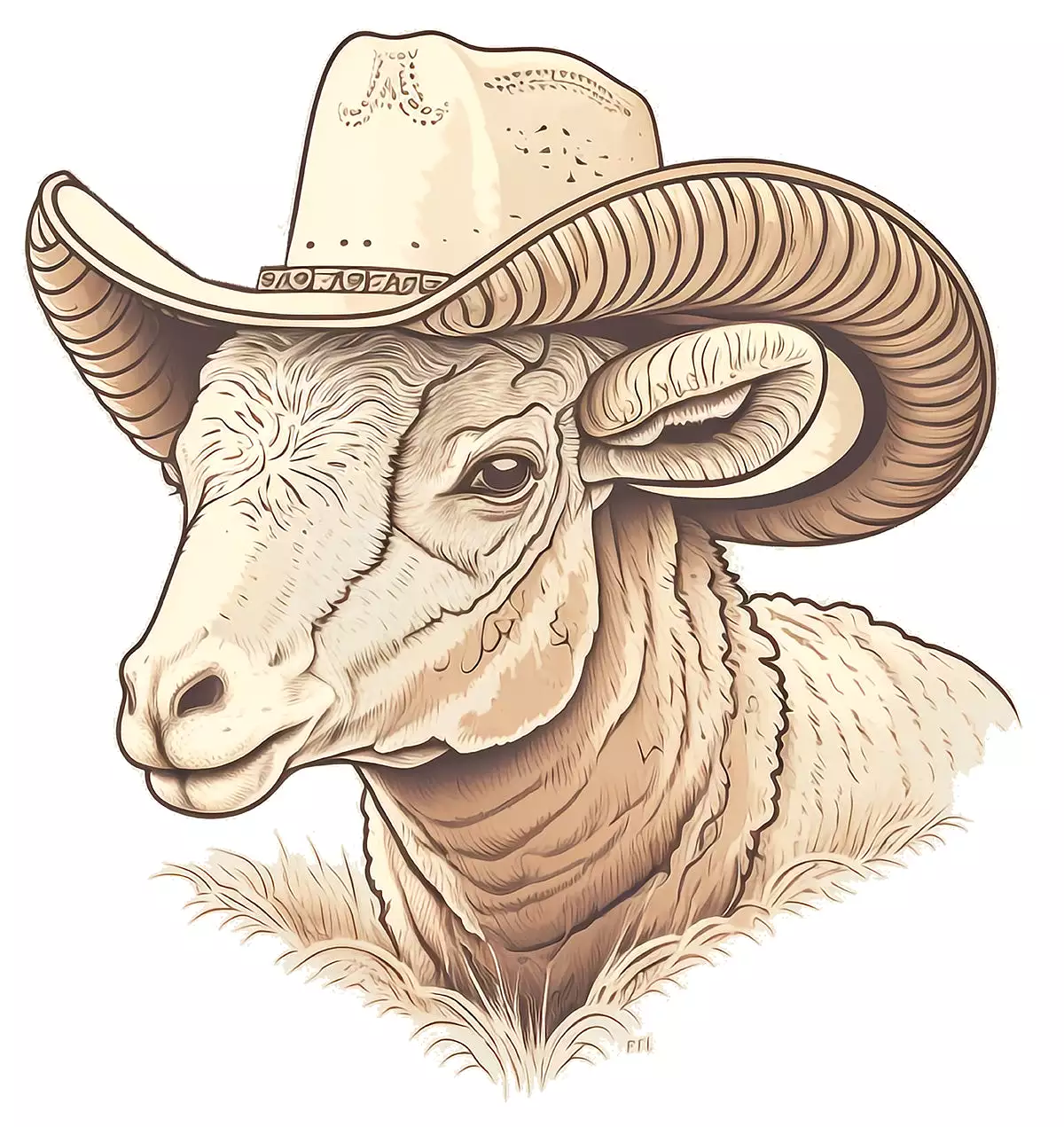 Women’s ram cowboy crew neck t-shirt