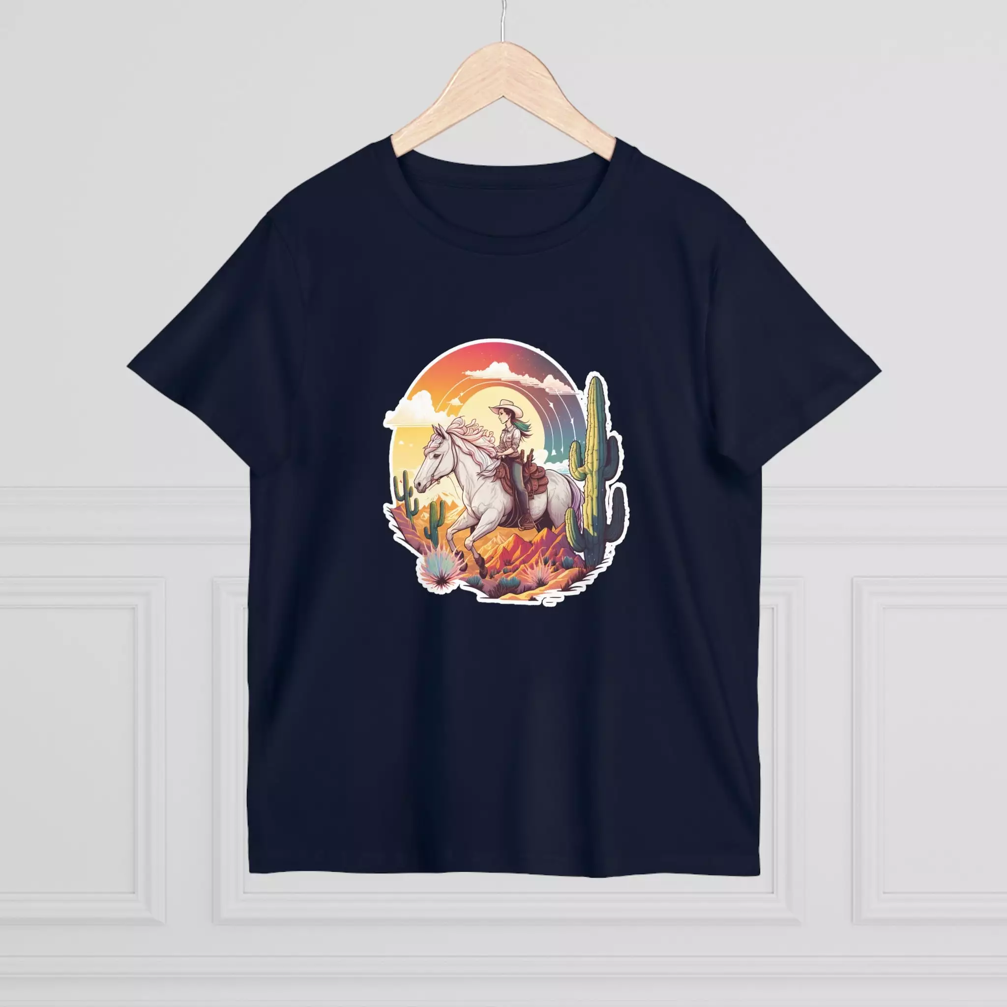 Women’s Sunset Cowgirl crew neck t-shirt