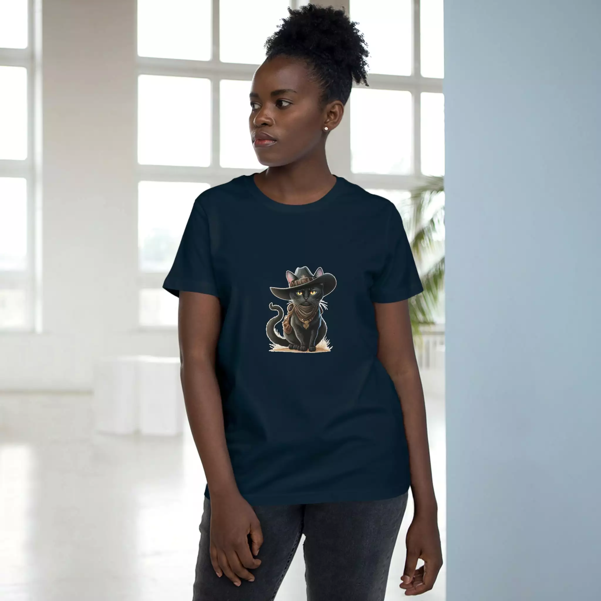 Women's Western Kitty Crew Neck T-shirt