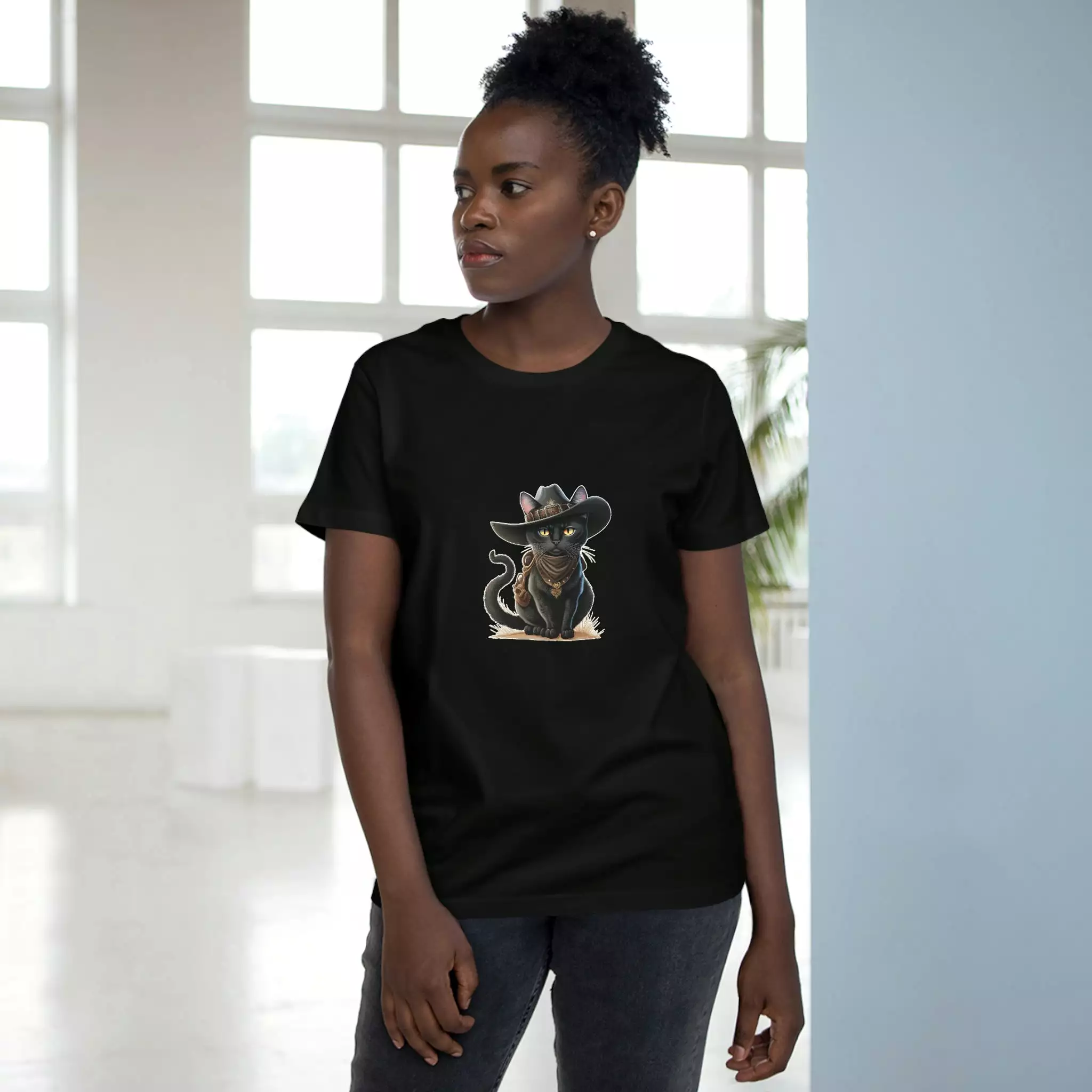 Women's Western Kitty Crew Neck T-shirt