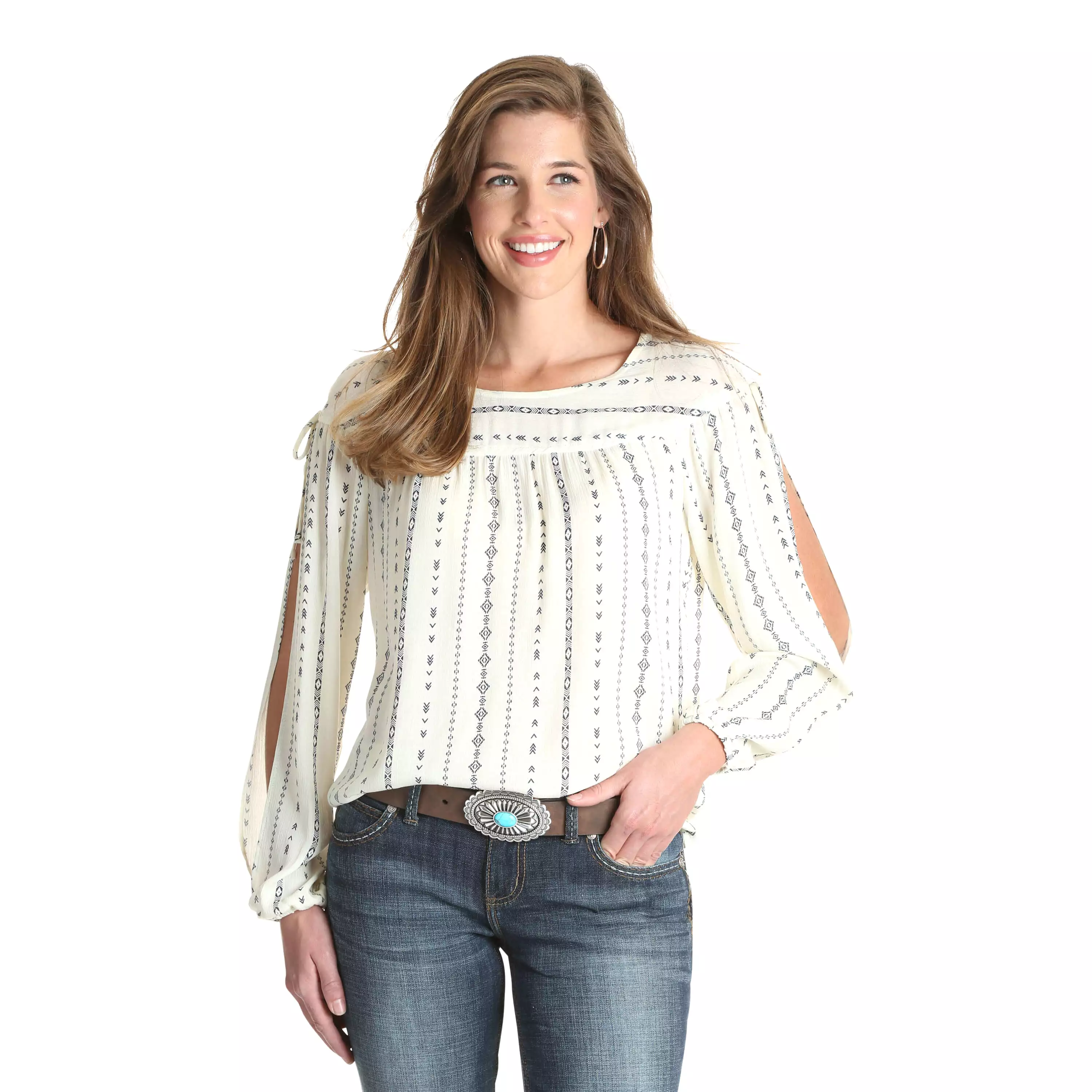 Women's Wrangler Retro  Aztec Print Long Sleeve Top