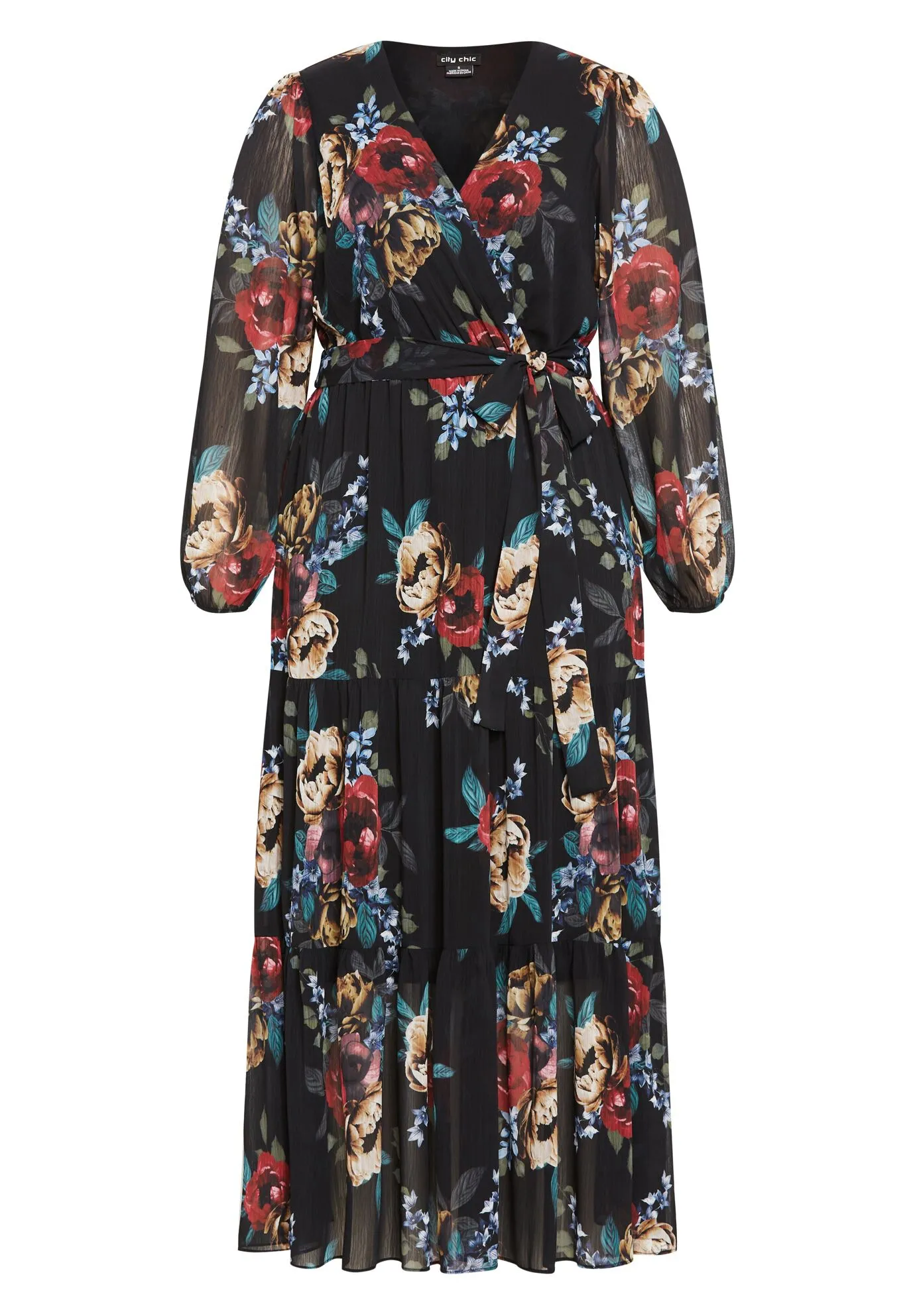 Xander Print Maxi Dress - black