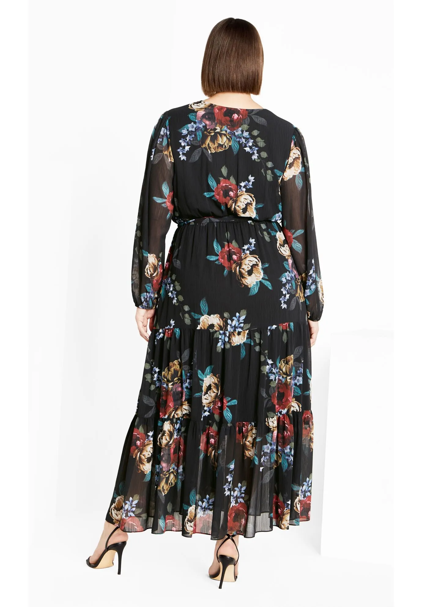 Xander Print Maxi Dress - black