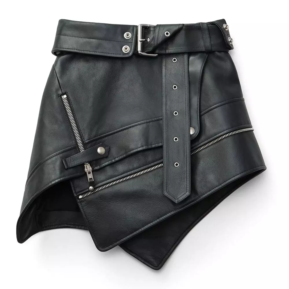 Zachary Black Leather Skirt