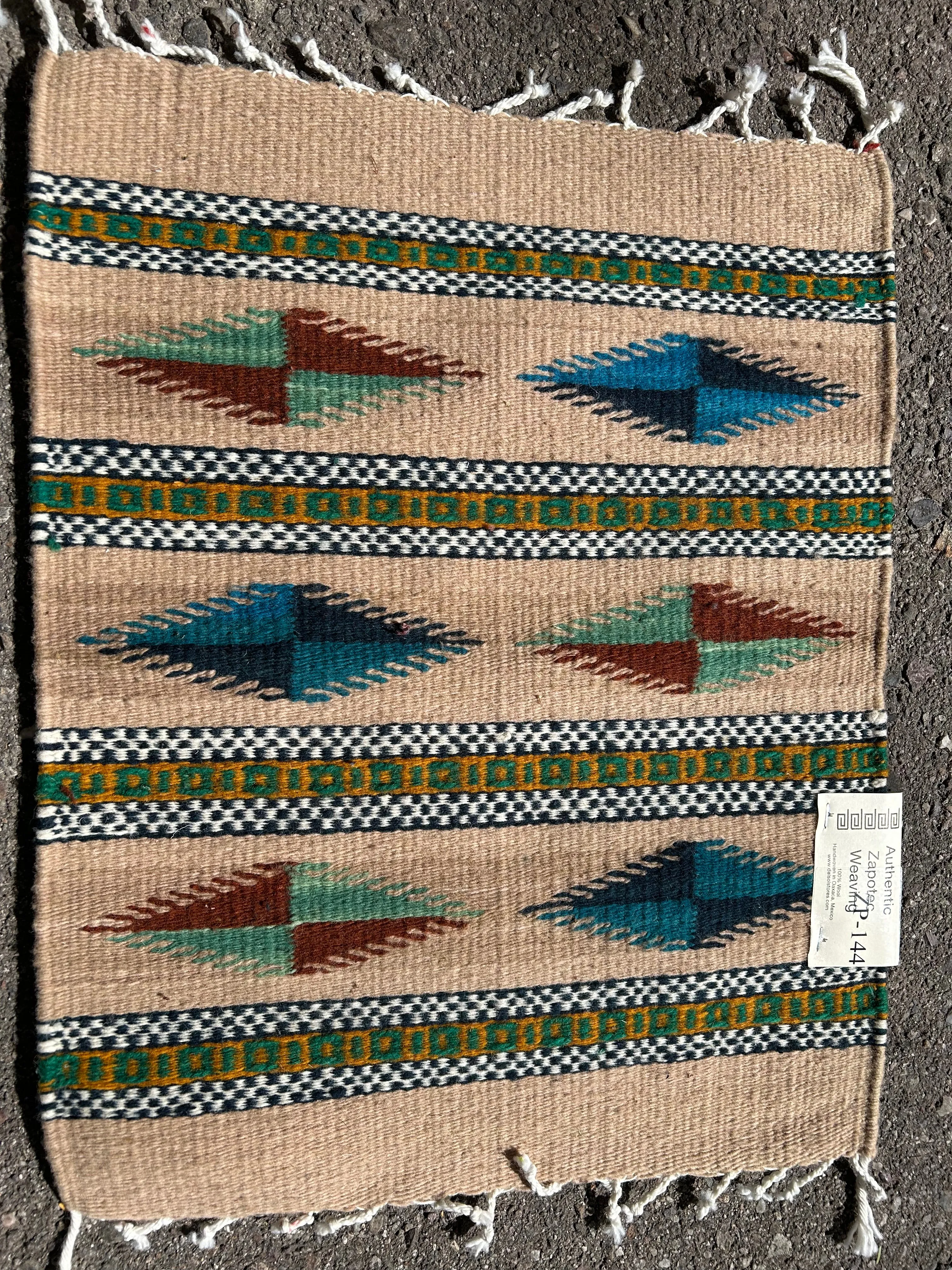 Zapotec handwoven wool mats, approximately 15” x 20” ZP-144