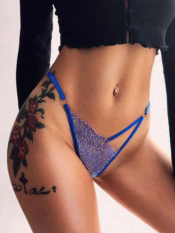 ZASUWA Female Embroidered Mesh Thongs